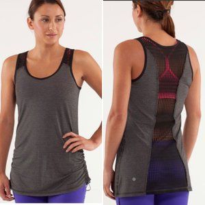 Lululemon Run Black Tie and Fly Ruched Sides Activewear Tank Top | Size 4